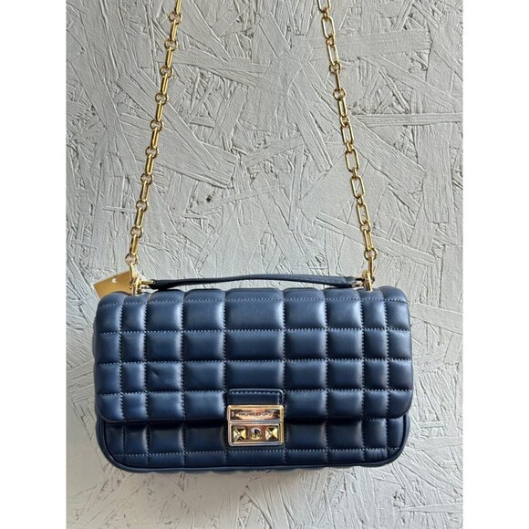 MICHAEL KORS Tribeca quilted leather convertible shoulder crossbody bag -NAVY - Picture 7 of 15